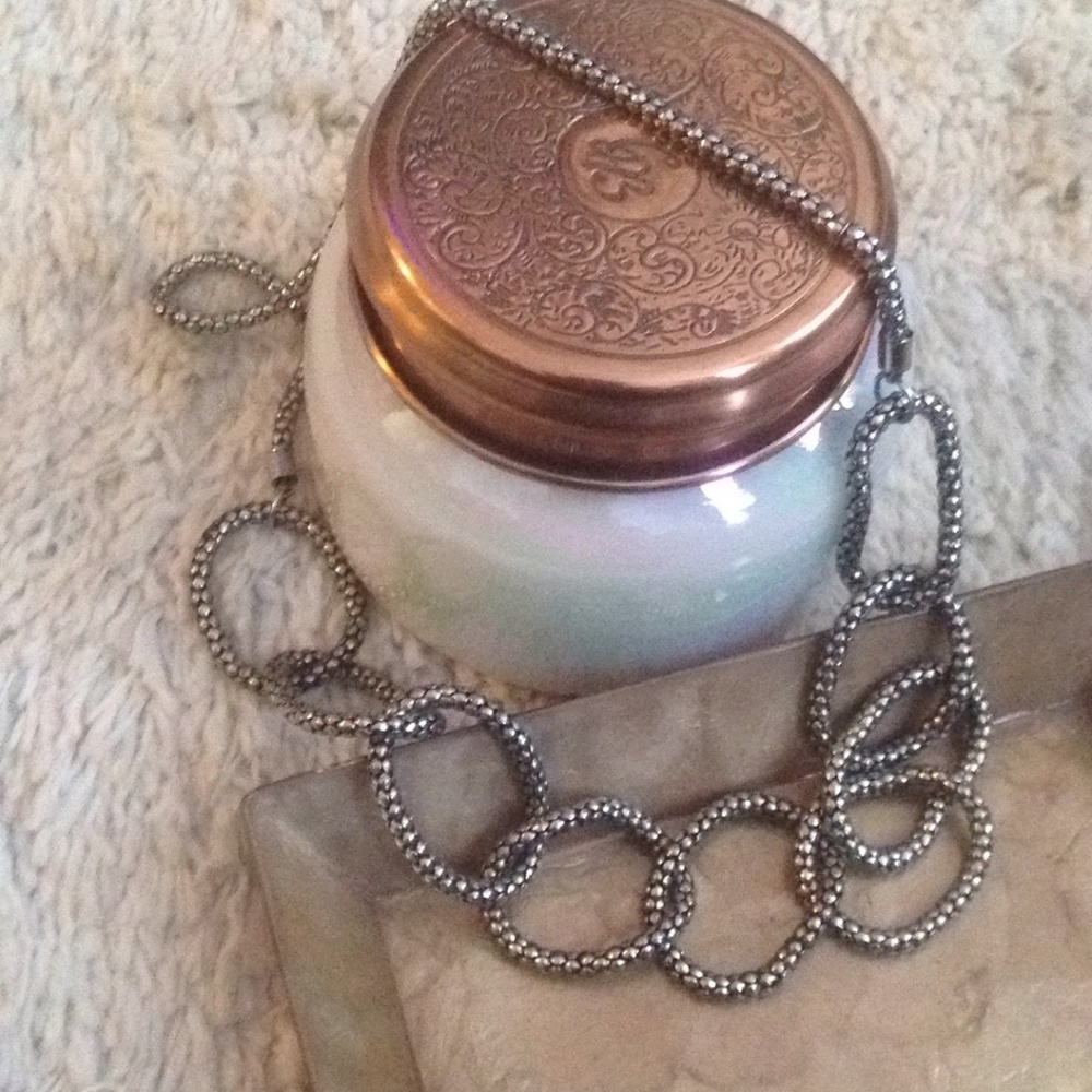 Y2K Silver Oval Links Necklace